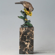 Animal Bronze Sculpture Bird Flower Birdle Carving Deco Brass Statue Tpal-298